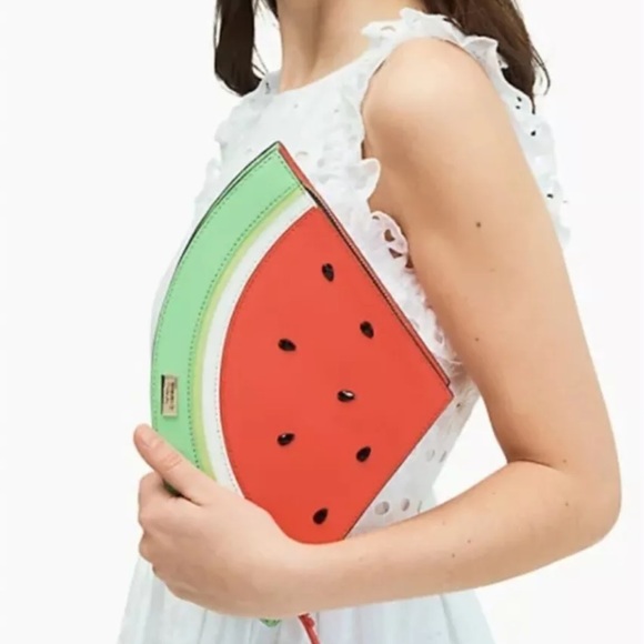 Kate Spade Make A Splash Watermelon Clutch - Picture 6 of 6